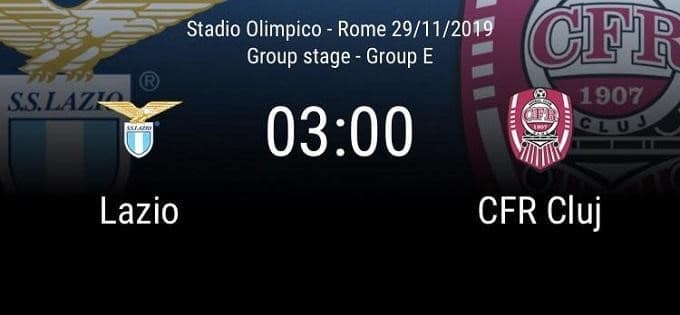 Soi kèo Lazio vs CFR Cluj, 29/11/2019 – UEFA Europa League